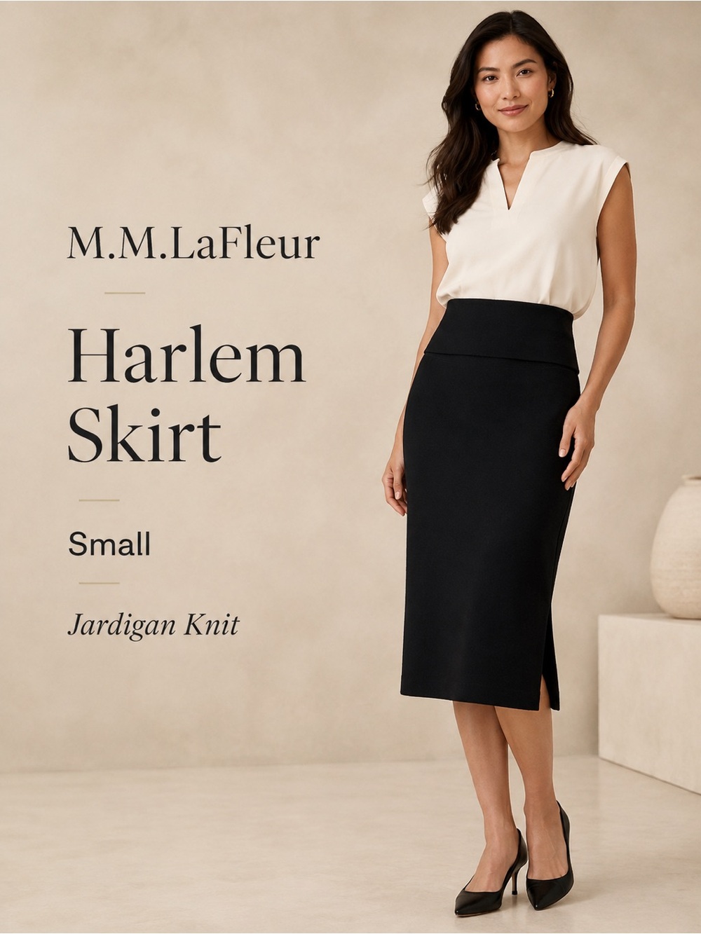 M.M.LaFleur Harlem Skirt Jardigan Knit Black Size Small
